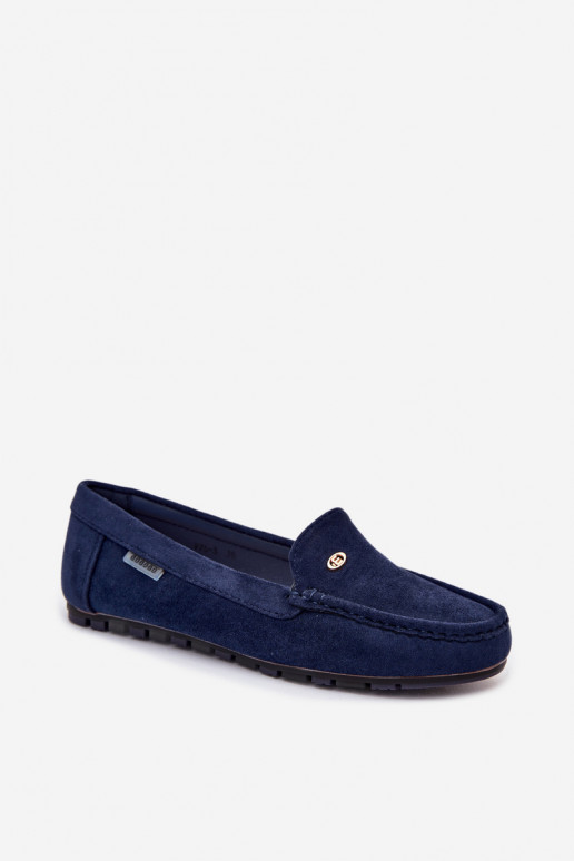 Mocassini da uomo blu scuro in suede sintetico Tai turirilla
