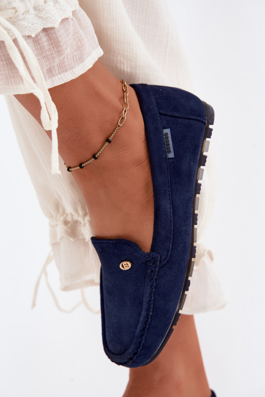 Mocassini da uomo blu scuro in suede sintetico Tai turirilla