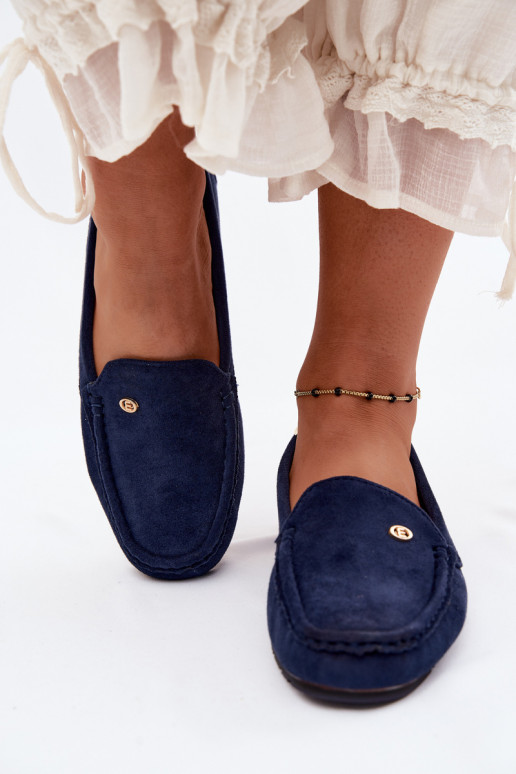 Mocassini da uomo blu scuro in suede sintetico Tai turirilla