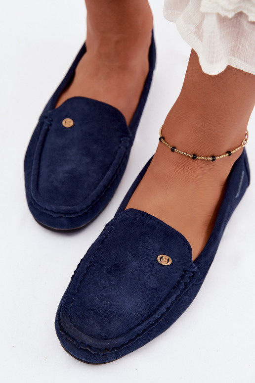 Mocassini da uomo blu scuro in suede sintetico Tai turirilla