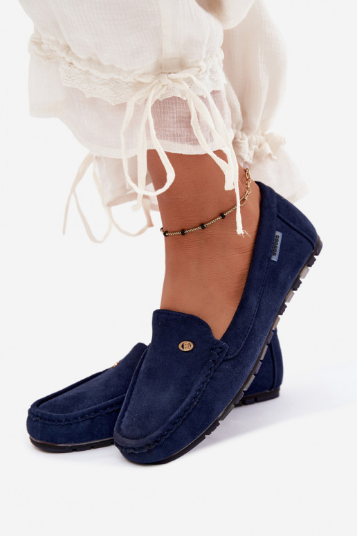 Mocassini da uomo blu scuro in suede sintetico Tai turirilla