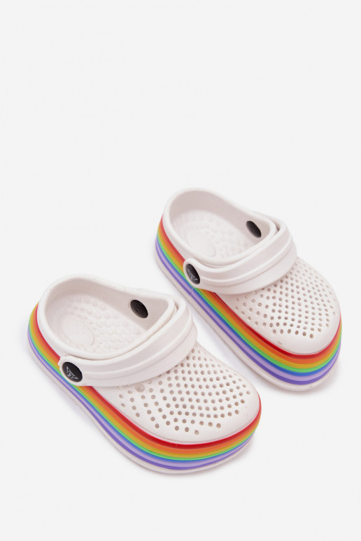 Zoccoli leggeri bianchi per bambini con cinturini Tansy