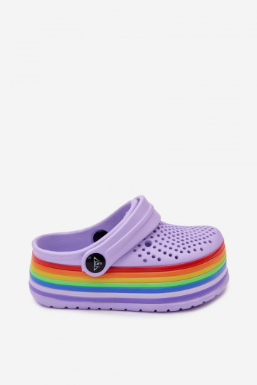 Zoccoli leggeri viola per bambini con cinturini Tansy 2