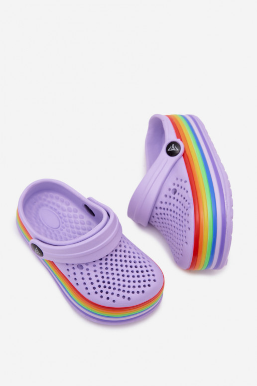 Zoccoli leggeri viola per bambini con cinturini Tansy