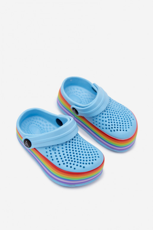 Zoccoli leggeri blu per bambini con cinturini Tansy
