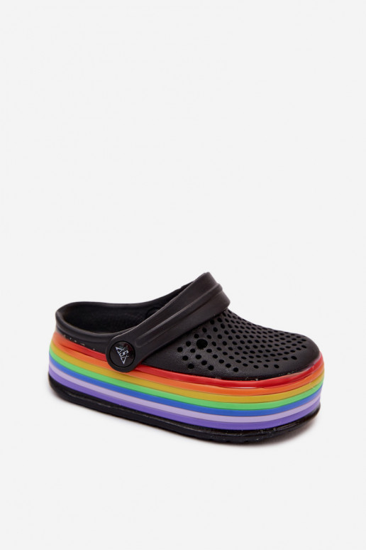 Pantofole leggere nere per bambini con cinturini Tansy