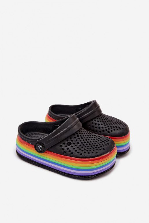 Pantofole leggere nere per bambini con cinturini Tansy