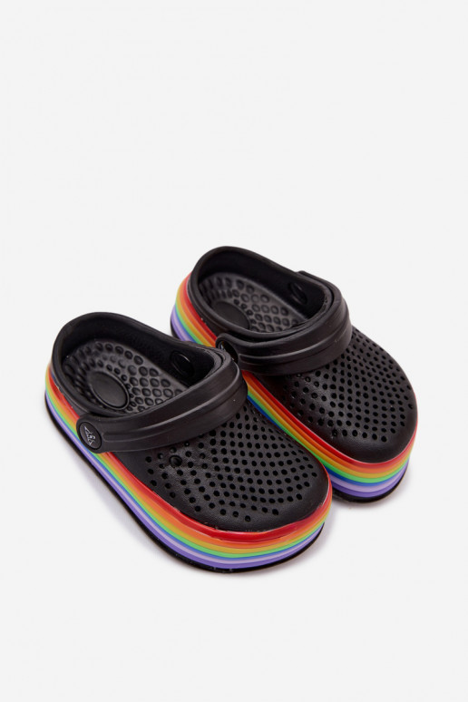 Pantofole leggere nere per bambini con cinturini Tansy