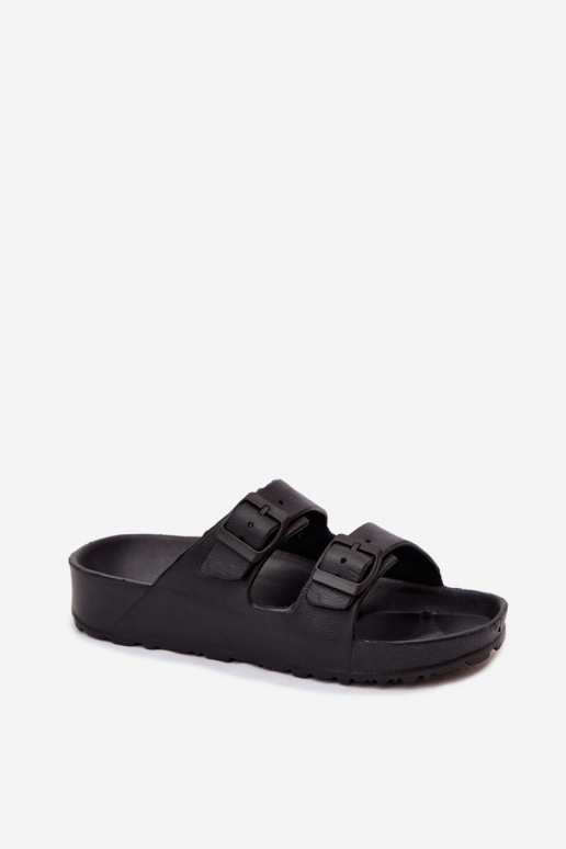 Pantofole leggere nere da donna con fibbie Calico