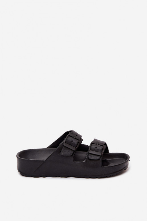 Pantofole leggere nere da donna con fibbie Calico