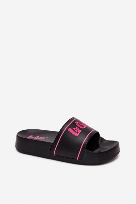 Pantofole nere da donna con piattaforma Lee Cooper
