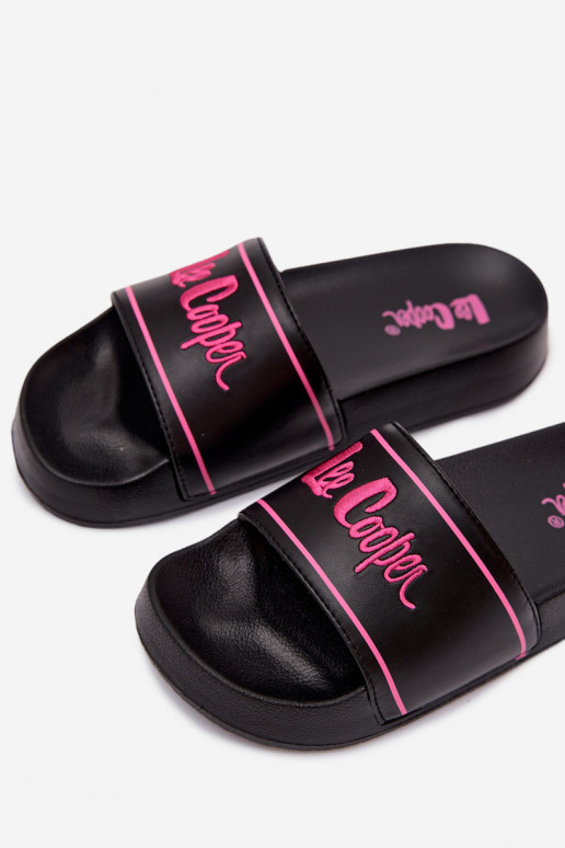 Pantofole nere da donna con piattaforma Lee Cooper
