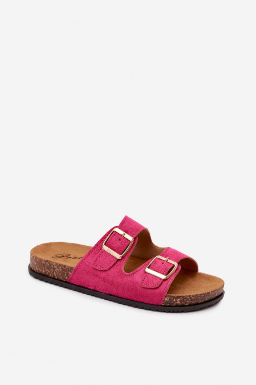 Ciabatte da donna rosa con fibbie Brigid
