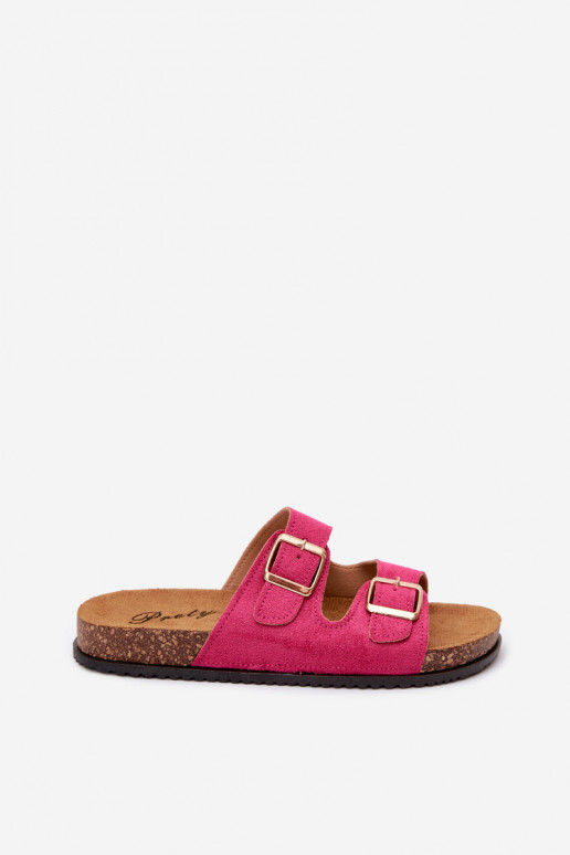 Ciabatte da donna rosa con fibbie Brigid