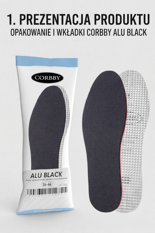 Corbby ALU BLACK Solette a tre strati con lamina di alluminio