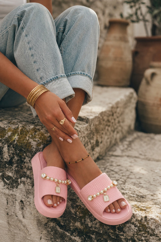Ciabatte da donna rosa leggere con ornamenti Rosehip