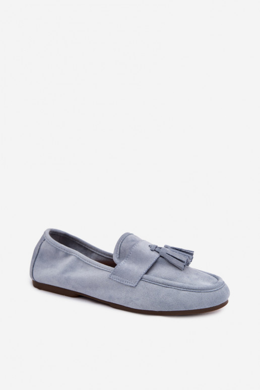 Mocassini da donna con frange in blu Clarisse