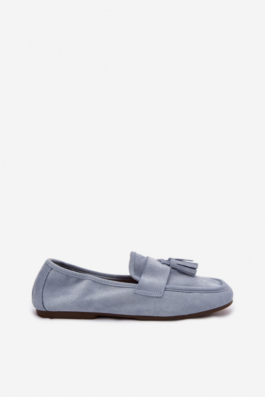 Mocassini da donna con frange in blu Clarisse