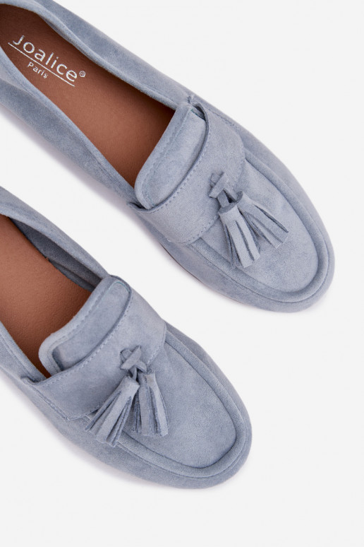 Mocassini da donna con frange in blu Clarisse