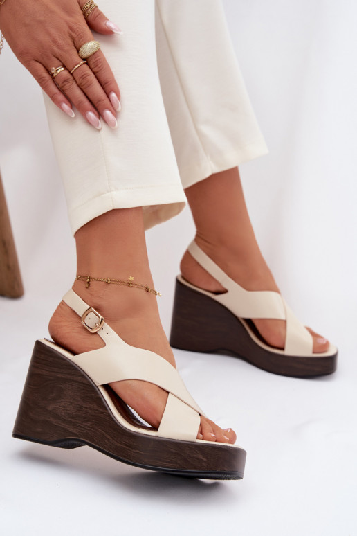 Sandali da donna in ecopelle color sabbia Janivra