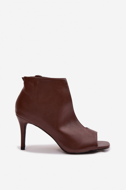 Sandali da donna con tacchi sottili in colore cioccolato Helira
