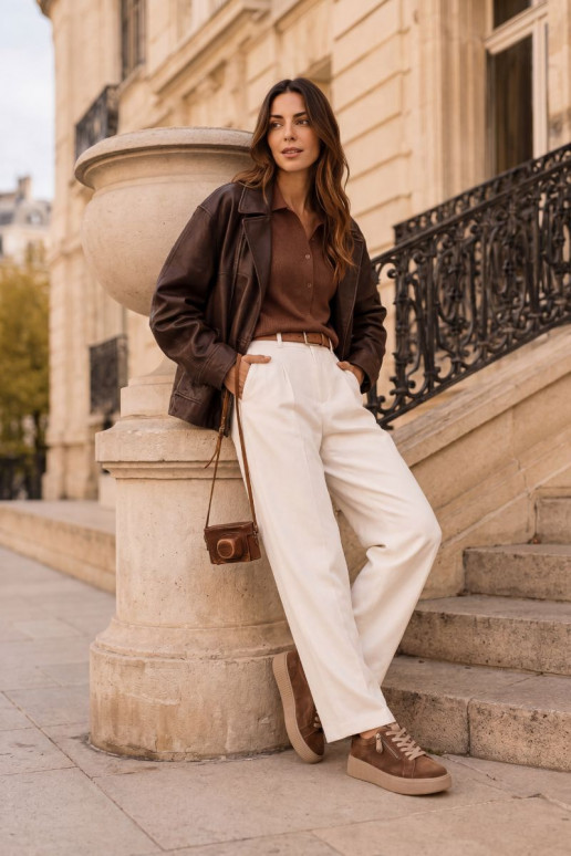 Sneakers da donna con piattaforma in suede sintetico marrone Corisa