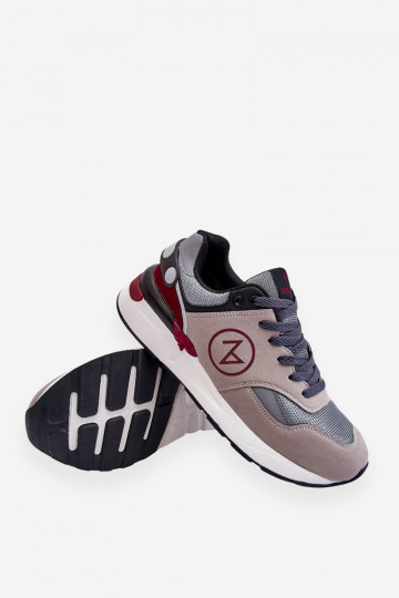 Scarpe sportive da uomo con lacci in grigio-nero Stephen 2