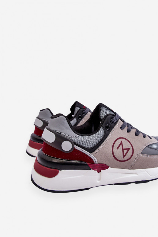 Scarpe sportive da uomo con lacci in grigio-nero Stephen