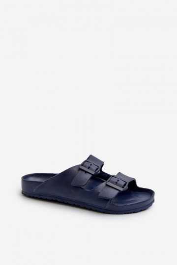 Pantofole leggere da uomo con fibbie in blu scuro Avatara