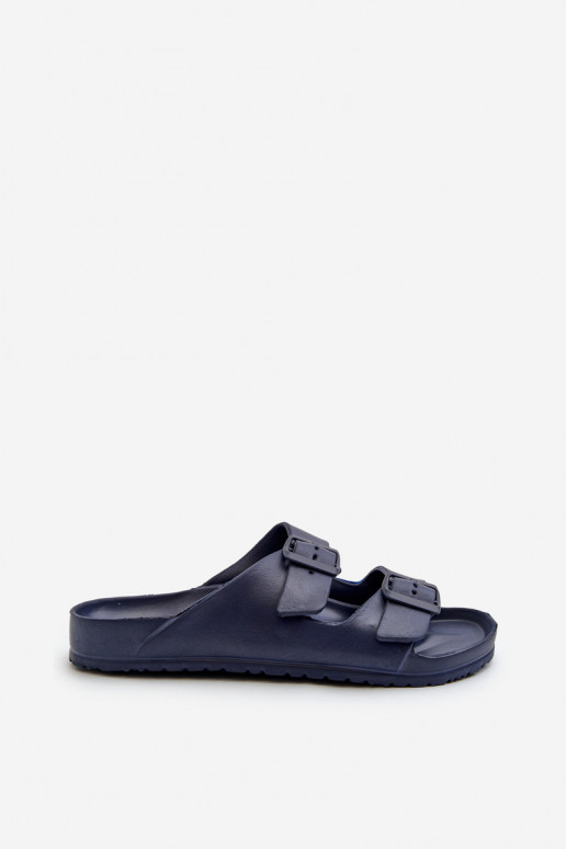 Pantofole leggere da uomo con fibbie in blu scuro Avatara