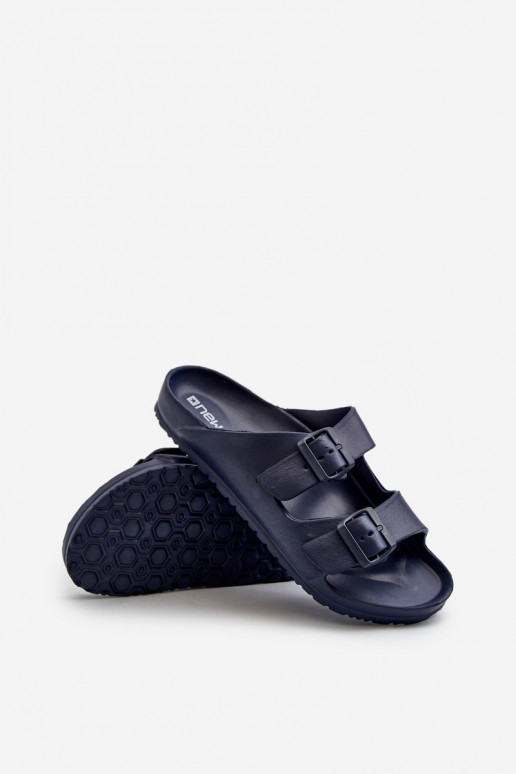 Pantofole leggere da uomo con fibbie in blu scuro Avatara