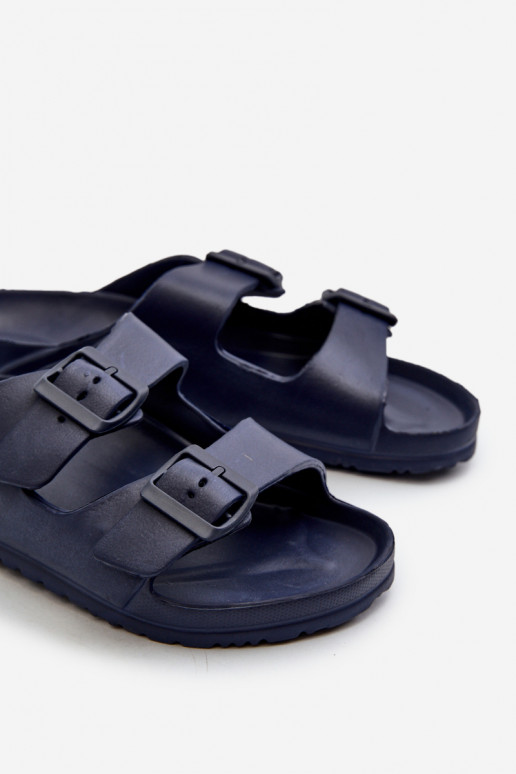 Pantofole leggere da uomo con fibbie in blu scuro Avatara