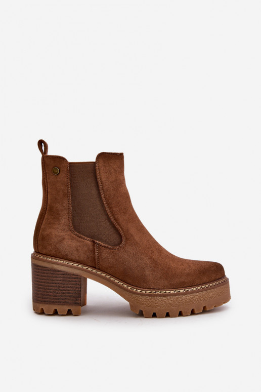 Stivaletti isolati da donna in suede sintetico color marrone Irissinae