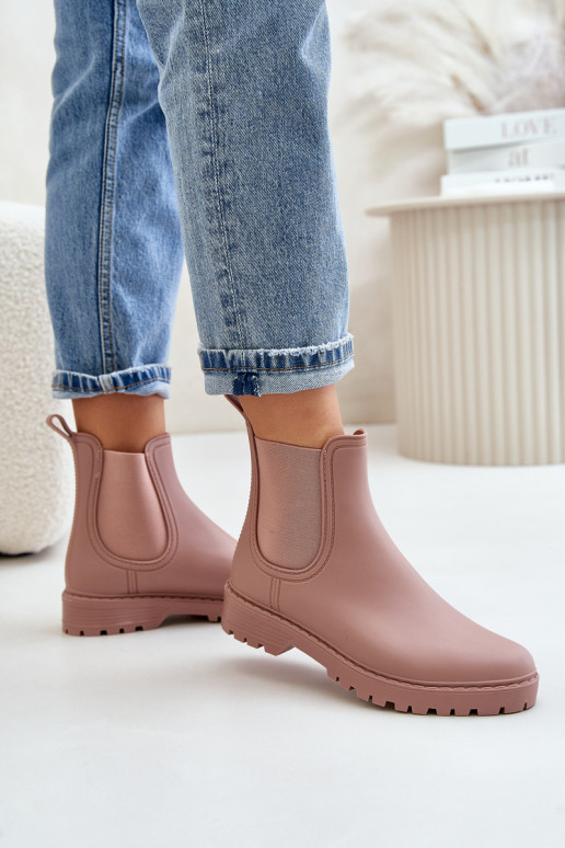 Stivali in gomma per donna con inserti elastici in rosa Ciariel