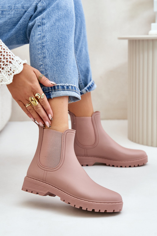 Stivali in gomma per donna con inserti elastici in rosa Ciariel