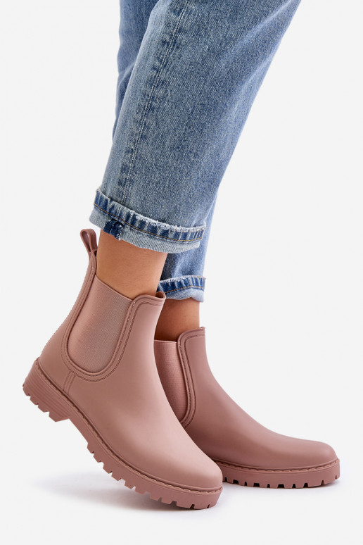 Stivali in gomma per donna con inserti elastici in rosa Ciariel