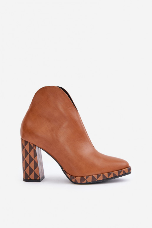 Stivaletti in pelle marrone con tacchi Laura Messi 2836