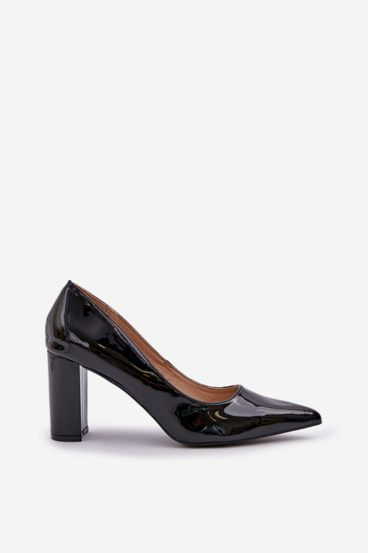 Scarpe nere con effetto lucido sul blocco Kilanne