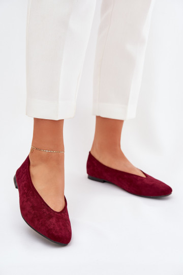 Ballerine classiche in suede sintetico bordeaux Osallin