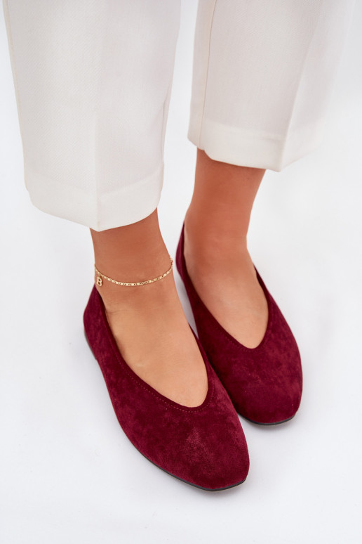 Ballerine classiche in suede sintetico bordeaux Osallin