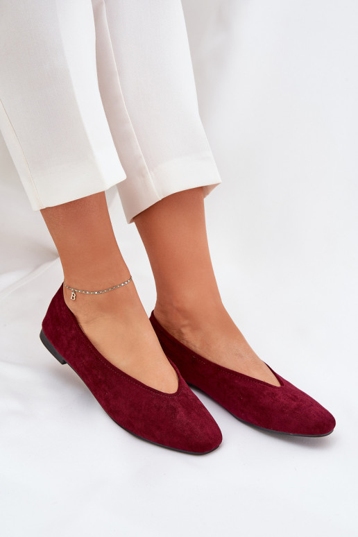 Ballerine classiche in suede sintetico bordeaux Osallin