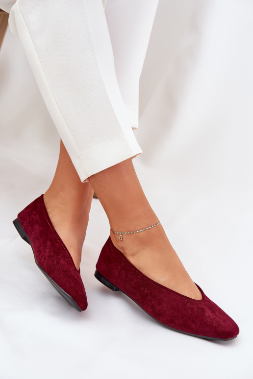 Ballerine classiche in suede sintetico bordeaux Osallin