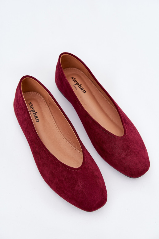 Ballerine classiche in suede sintetico bordeaux Osallin