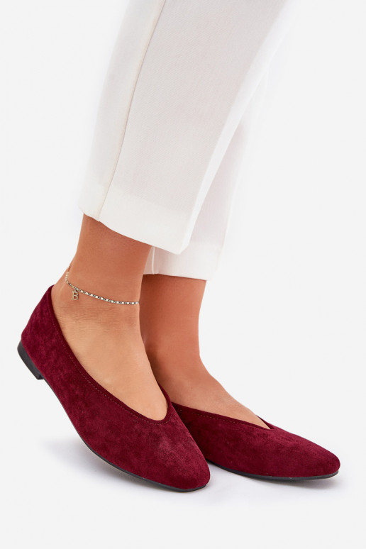 Ballerine classiche in suede sintetico bordeaux Osallin
