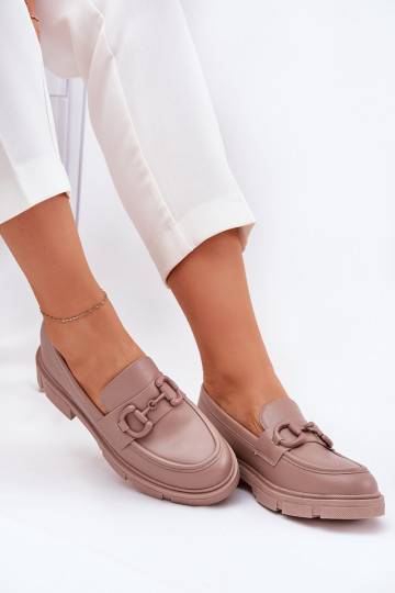 Mocassini da donna con dettagli decorativi in pelle sintetica kaki Seftass
