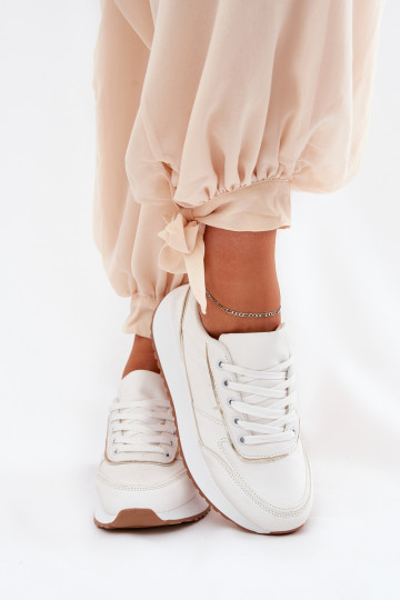 Sneakers da donna con piattaforma in bianco Nevliese 2