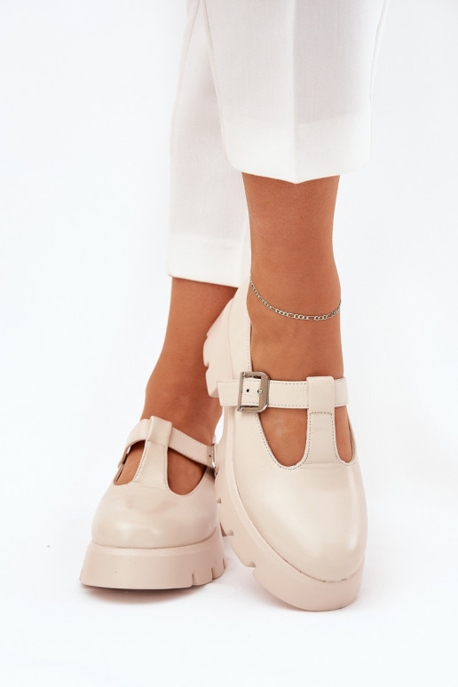 scarpe da donna con fibbie su piattaforma sabbia Venda