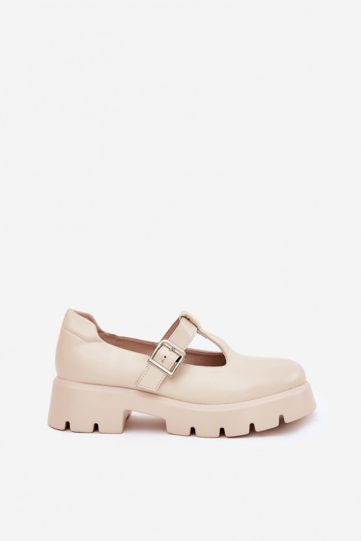 scarpe da donna con fibbie su piattaforma sabbia Venda