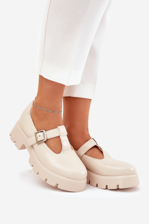 scarpe da donna con fibbie su piattaforma sabbia Venda