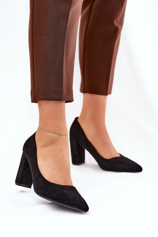 scarpe in ecopelle scamosciata con tacchi neri Ellinoria